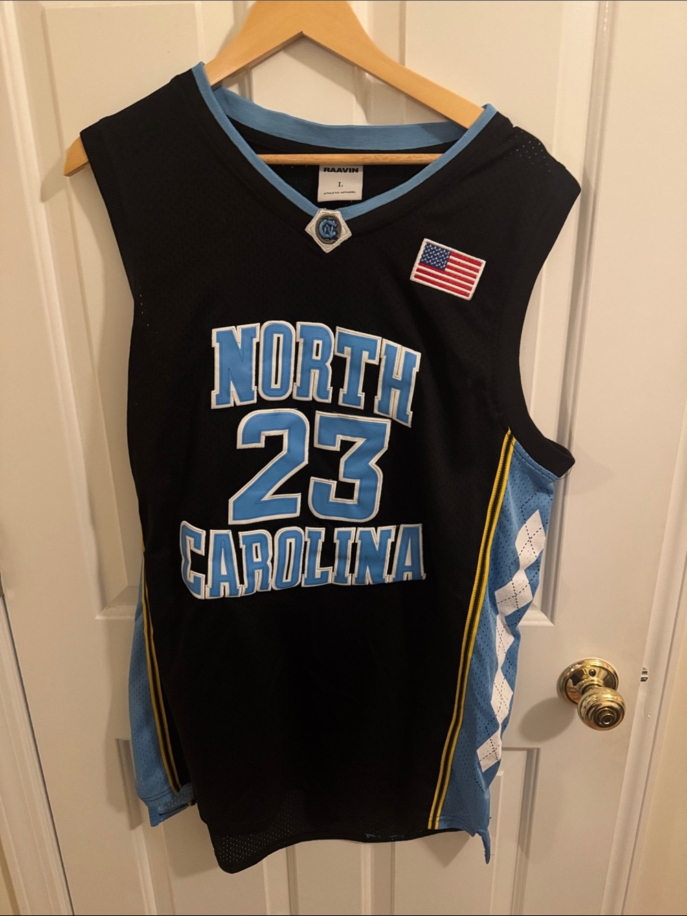 Jordan North Carolina Basketball Jersey - Black, Light Blue & Yellow Trim